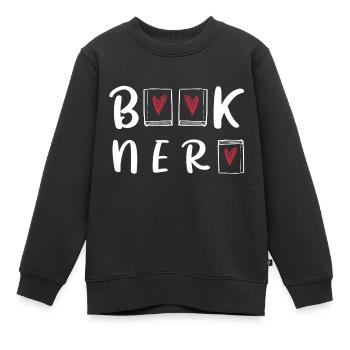 Books Nerd Book Crazy Bookworm - Kids Premium Organic Sweatshirt - black - Front - AI Model Kid Female (0cm)