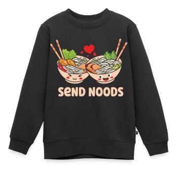 Envoyer des nouilles Pho Soup Kawaii Ramen - Sweat Premium enfant bio - noir - Devant - AI Model Kid Female (0cm)