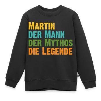 Martin der Mythos die Legende Vorname Martin - Kinder Premium Organic Sweatshirt - Schwarz - Vorne - AI Model Kid Female (0cm)