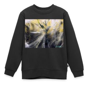 Les blés - Sweat Premium enfant bio - noir - Devant - AI Model Kid Female (0cm)