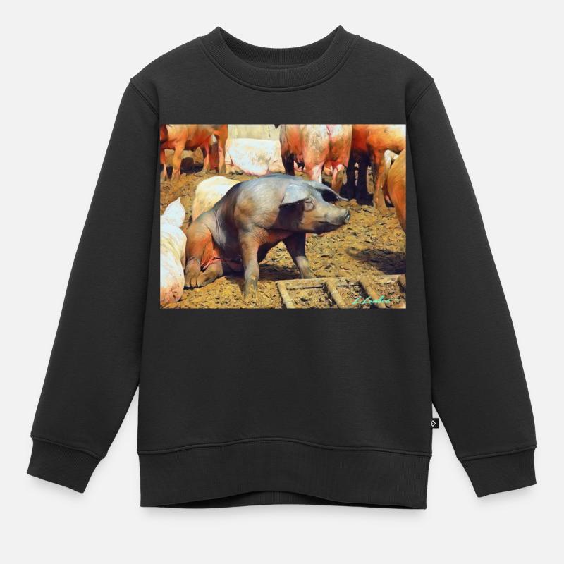 Cochon alors ! - Sweat Premium enfant bio - noir