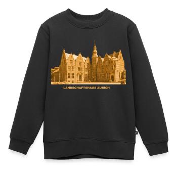 Aurich, Landschaftshaus, Frise orientale, Basse-Saxe - Sweat Premium enfant bio - noir - Devant - AI Model Kid Female (0cm)