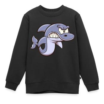 Requin en colère - Sweat Premium enfant bio - noir - Devant - AI Model Kid Female (0cm)