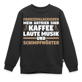 Lackierer Kaffee Autolackierer Fahrzeuglackierer - Kinder Premium Organic Sweatshirt - Schwarz - Vorne - AI Model Kid Female (0cm)