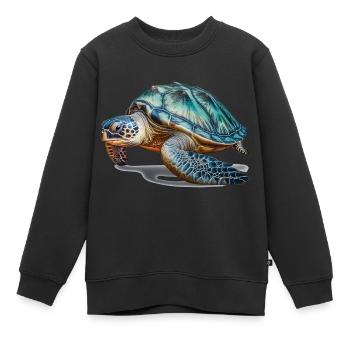 Meeresschildkröten sind majestätische Tiere - Kinder Premium Organic Sweatshirt - Schwarz - Vorne - AI Model Kid Female (0cm)