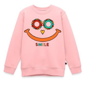 Smile - Kinder Premium Organic Sweatshirt - Rosa - Vorne - AI Model Kid Female (0cm)