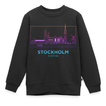 Stockholm Schweden Schweden Skandinavien Skandinavien - Kinder Premium Organic Sweatshirt - Schwarz - Vorne - AI Model Kid Female (0cm)