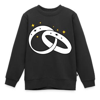 Trauringe zur Verlobung2 - Kinder Premium Organic Sweatshirt - Schwarz - Vorne - AI Model Kid Female (0cm)