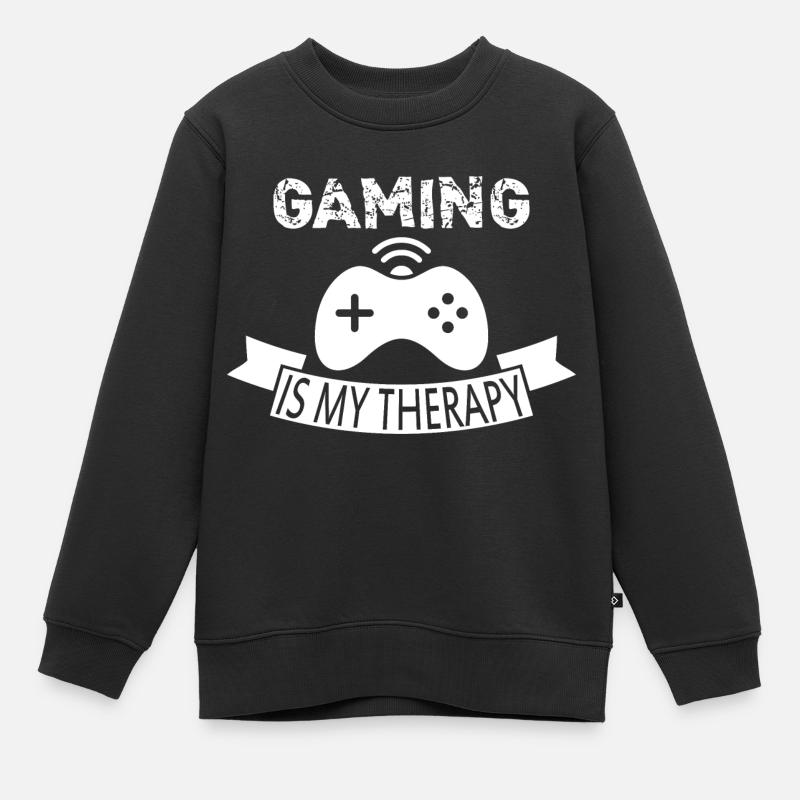 Gaming Therapy - Kids Premium Organic Sweatshirt - black