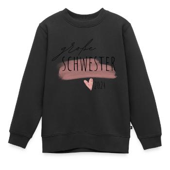 Große Schwester 2024 - Kinder Premium Organic Sweatshirt - Schwarz - Vorne - AI Model Kid Female (0cm)