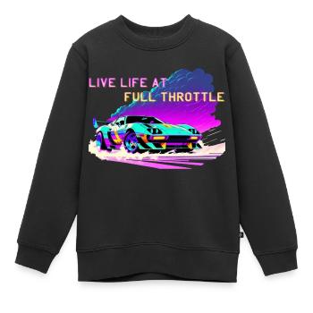 Full throttle - Kids Premium Organic Sweatshirt - black - Front - AI Model Kid Female (0cm)