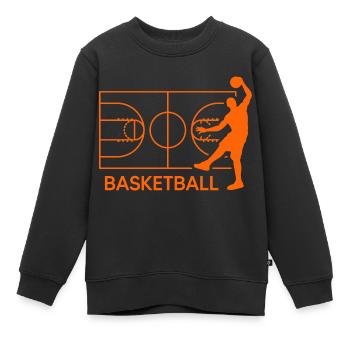 Basketteur slamdunk joueur de basket-ball « lancer des paniers » - Sweat Premium enfant bio - noir - Devant - AI Model Kid Female (0cm)