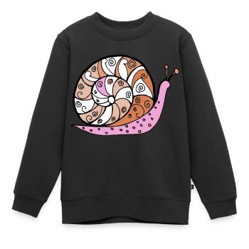 Schnecke - Kinder Premium Organic Sweatshirt - Schwarz - Vorne - AI Model Kid Female (0cm)