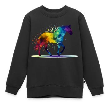 Pako das bunte Pferd - Kinder Premium Organic Sweatshirt - Schwarz - Vorne - AI Model Kid Female (0cm)