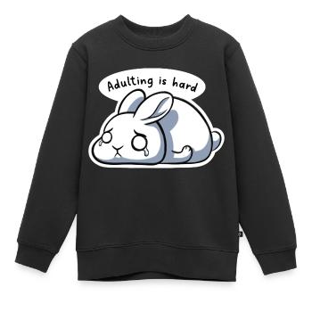 Adulting is hard - Kids Premium Organic Sweatshirt - black - Front - AI Model Kid Female (0cm)