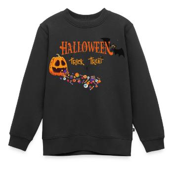 Halloween Trick or Treat - Kinder Premium Organic Sweatshirt - Schwarz - Vorne - AI Model Kid Female (0cm)