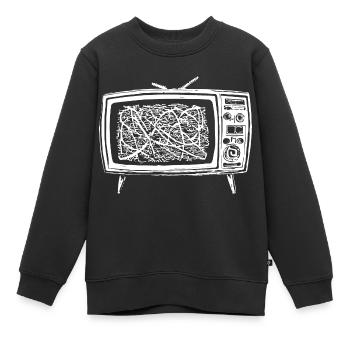 Retro Fernseher Störung - Kinder Premium Organic Sweatshirt - Schwarz - Vorne - AI Model Kid Female (0cm)