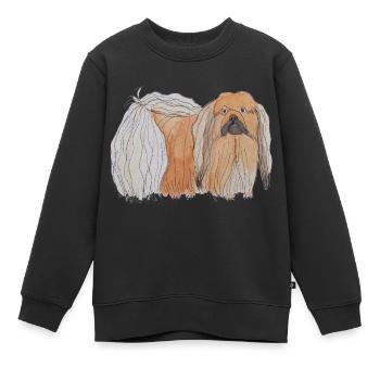 Pékinois - amusant - Sweat Premium enfant bio - noir - Devant - AI Model Kid Female (0cm)