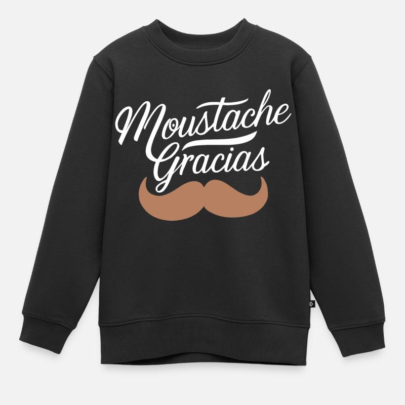 Moustache gracias - Sweat Premium enfant bio - noir