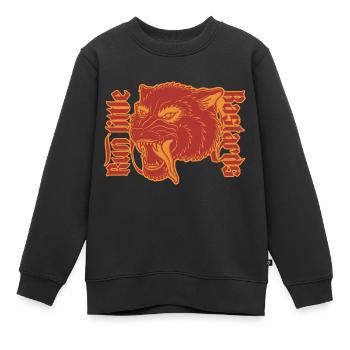 Courir petits bâtards loup Illustration - Sweat Premium enfant bio - noir - Devant - AI Model Kid Female (0cm)