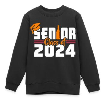 Remise des diplômes 2024 - Sweat Premium enfant bio - noir - Devant - AI Model Kid Female (0cm)