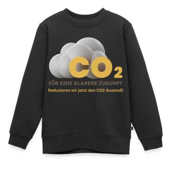 CO2 senken: Weg zu einer sauberen Zukunft - Kinder Premium Organic Sweatshirt - Schwarz - Vorne - AI Model Kid Female (0cm)