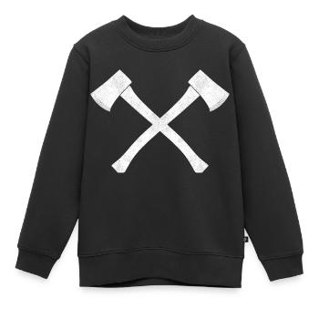 Hache - Sweat Premium enfant bio - noir - Devant - AI Model Kid Female (0cm)