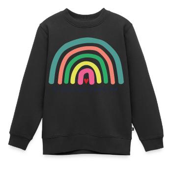 Kindergarten, Kita, Regenbogen - Kinder Premium Organic Sweatshirt - Schwarz - Vorne - AI Model Kid Female (0cm)
