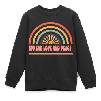 Spread Love And Peace - Kinder Premium Organic Sweatshirt - Schwarz - Vorne - AI Model Kid Female (0cm)