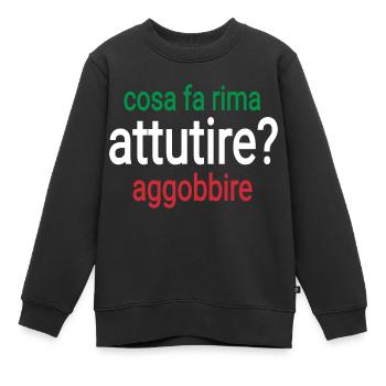 Reim italienisch - Kinder Premium Organic Sweatshirt - Schwarz - Vorne - AI Model Kid Female (0cm)