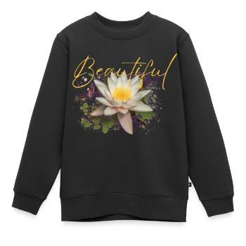 Fleur Beautiful Lakshmi - Sweat Premium enfant bio - noir - Devant - AI Model Kid Female (0cm)