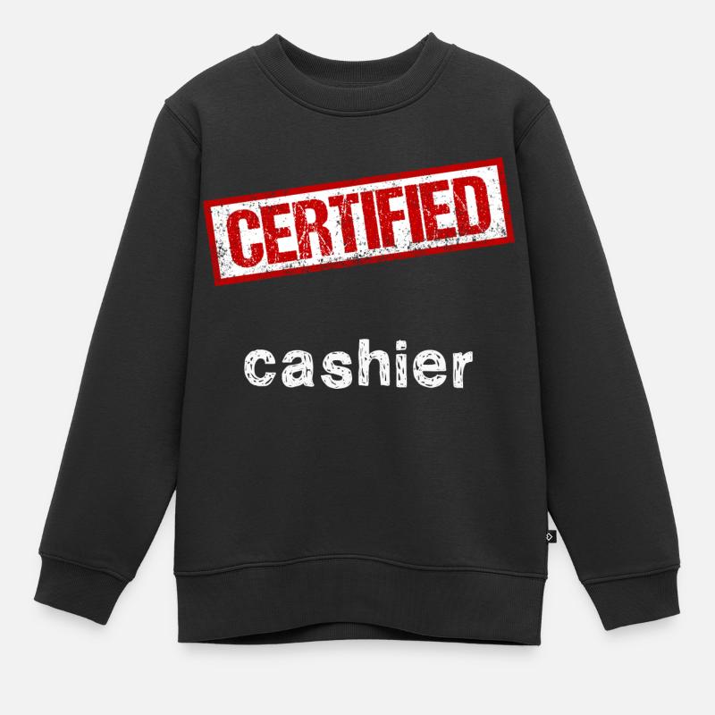 Caissier - Sweat Premium enfant bio - noir