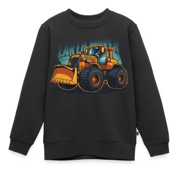 BULLDOZER, TERRASSEMENT - Sweat Premium enfant bio - noir - Devant - AI Model Kid Female (0cm)