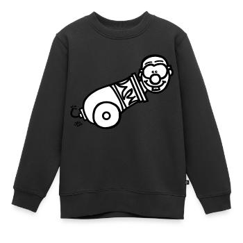 The Cannon - Kids Premium Organic Sweatshirt - black - Front - AI Model Kid Female (0cm)