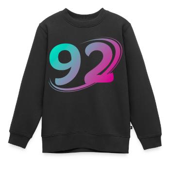 Nummer 92 mehrfarbig - Kinder Premium Organic Sweatshirt - Schwarz - Vorne - AI Model Kid Female (0cm)