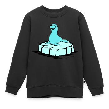 Seehund - Kinder Premium Organic Sweatshirt - Schwarz - Vorne - AI Model Kid Female (0cm)