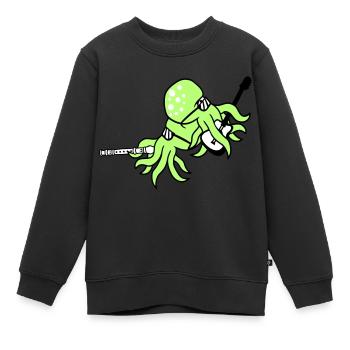2 Kraken Gitarre Flöte Oktopus Tintenfisch Freunde - Kinder Premium Organic Sweatshirt - Schwarz - Vorne - AI Model Kid Female (0cm)