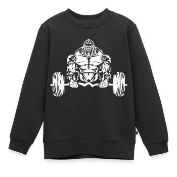 gorilla strong beast - Kinder Premium Organic Sweatshirt - Schwarz - Vorne - AI Model Kid Female (0cm)