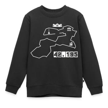 Berlin Marathon - Sweat Premium enfant bio - noir - Devant - AI Model Kid Female (0cm)