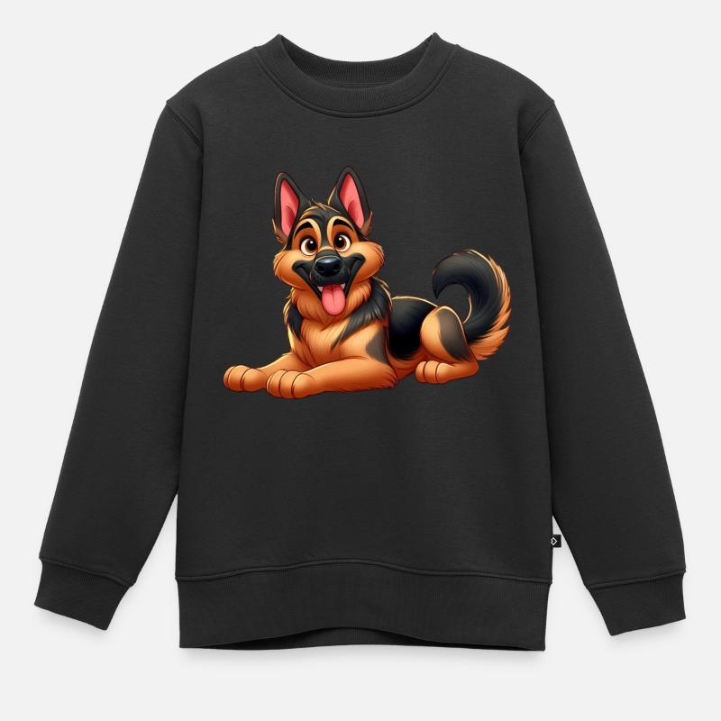 berger allemand 3 - Sweat Premium enfant bio - noir