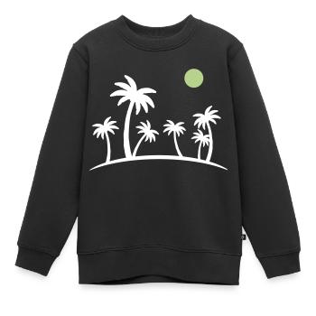 Palmiers - Sweat Premium enfant bio - noir - Devant - AI Model Kid Female (0cm)