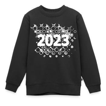 2023 - Kinder Premium Organic Sweatshirt - Schwarz - Vorne - AI Model Kid Female (0cm)
