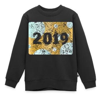 Zahl 2019 - Kinder Premium Organic Sweatshirt - Schwarz - Vorne - AI Model Kid Female (0cm)