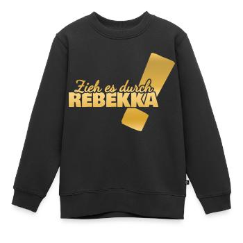 Vorname Rebekka - Kinder Premium Organic Sweatshirt - Schwarz - Vorne - AI Model Kid Female (0cm)