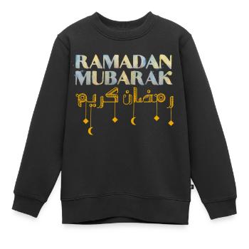 Ramadan Mubarak - Kids Premium Organic Sweatshirt - black - Front - AI Model Kid Female (0cm)