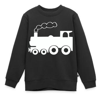 Lokomotive - Kinder Premium Organic Sweatshirt - Schwarz - Vorne - AI Model Kid Female (0cm)