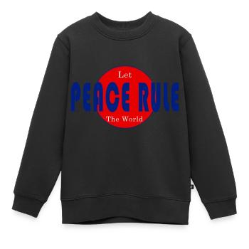 Que la paix règne sur le monde - Sweat Premium enfant bio - noir - Devant - AI Model Kid Female (0cm)