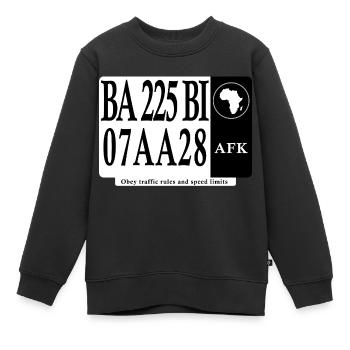 Plaque de sensibilisation Routière - Sweat Premium enfant bio - noir - Devant - AI Model Kid Female (0cm)
