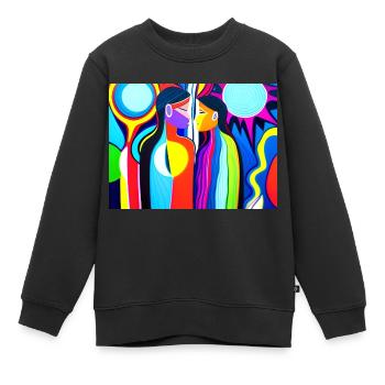 Kulturelle Vielfalt abstrakt - Kinder Premium Organic Sweatshirt - Schwarz - Vorne - AI Model Kid Female (0cm)