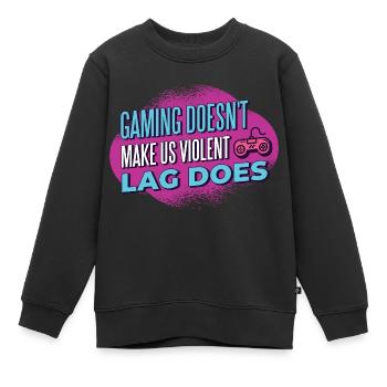 6395 GamingQuote PR t-shirt - Sweat Premium enfant bio - noir - Devant - AI Model Kid Female (0cm)